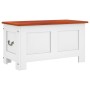 Baúl de almacenaje con tapa madera de acacia marrón y blanco