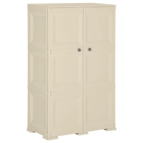 Armario de plástico diseño madera blanco angora 79x43x125 cm