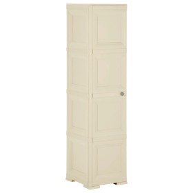 Armario de plástico diseño madera blanco angora 40x43x164 cm