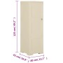 Armario de plástico diseño madera blanco angora 40x43x125 cm