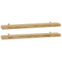 Estantes de pared 2 unidades madera maciza de teca 90x15x4 cm