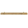 Estantes de pared 2 unidades madera maciza de teca 90x15x4 cm