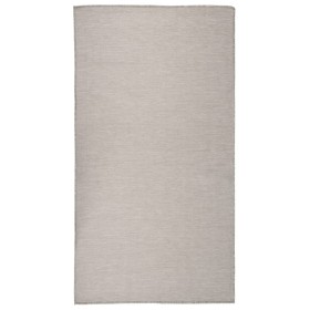 Alfombra de exterior de tejido plano gris taupe 80x150 cm