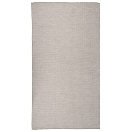Alfombra de exterior de tejido plano gris taupe 80x150 cm