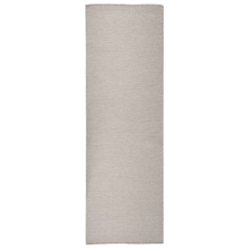 Alfombra de exterior de tejido plano gris taupe 80x250 cm