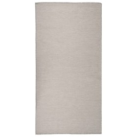 Alfombra de exterior de tejido plano gris taupe 100x200 cm