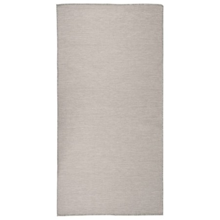 Alfombra de exterior de tejido plano gris taupe 100x200 cm