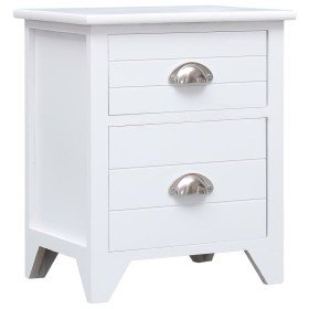 Mesita de noche madera de Paulownia blanco 38x28x45 cm Mesita de noche madera de Paulownia blanco 38x28x45 cm