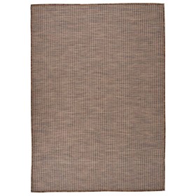 Alfombra de exterior de tejido plano marrón 140x200 cm