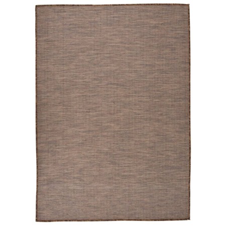 Alfombra de exterior de tejido plano marrón 140x200 cm