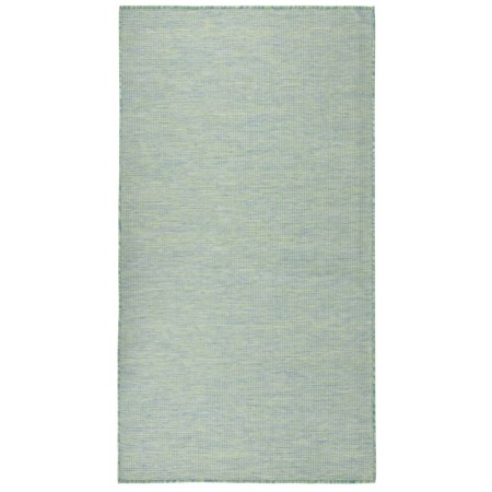 Alfombra de exterior de tejido plano turquesa 80x150 cm