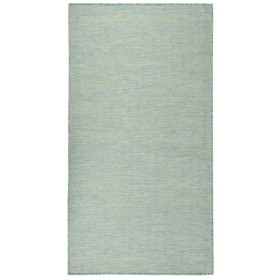Alfombra de exterior de tejido plano turquesa 140x200 cm