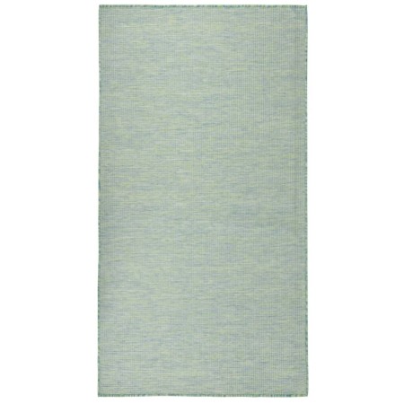 Alfombra de exterior de tejido plano turquesa 140x200 cm