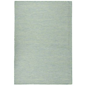 Alfombra de exterior de tejido plano turquesa 160x230 cm