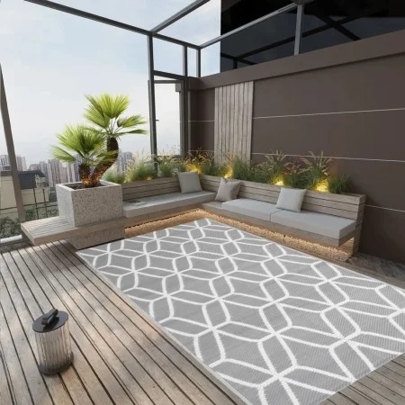 Gray PP outdoor rug 140x200 cm by vidaXL, Outdoor protectors - Ref: Foro24-317010, Price: 37,97 €, Discount: %