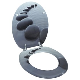 Asiento inodoro WC MDF tapa piedras