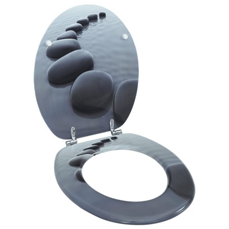 Asiento inodoro WC MDF tapa piedras