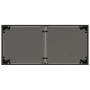 Mesa de jardín superficie de vidrio ratán PE negro 115x54x74 cm