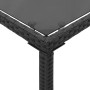 Mesa de jardín superficie de vidrio ratán PE negro 115x54x74 cm