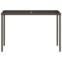 Mesa de jardín superficie vidrio ratán PE marrón 115x54x74 cm