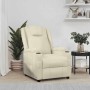 Sillón reclinable de cuero sintético blanco crema