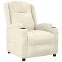 Sillón reclinable de cuero sintético blanco crema