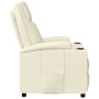 Sillón reclinable de cuero sintético blanco crema