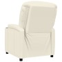 Sillón reclinable de cuero sintético blanco crema