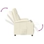 Sillón reclinable de cuero sintético blanco crema