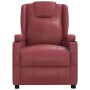 Sillón reclinable de cuero sintético rojo tinto