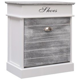 Mueble zapatero de madera de Paulownia gris 50x28x58 cm Mueble zapatero de madera de Paulownia gris 50x28x58 cm
