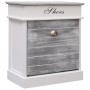 Mueble zapatero de madera de Paulownia gris 50x28x58 cm