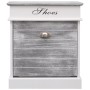 Mueble zapatero de madera de Paulownia gris 50x28x58 cm
