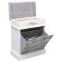 Mueble zapatero de madera de Paulownia gris 50x28x58 cm