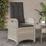 Sillón de jardín reclinable con cojines ratán PE gris claro en Sillas de jardín | Comprar online en Foro24