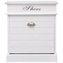 Mueble zapatero de madera de Paulownia blanco 50x28x58 cm