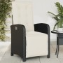 Sillón reclinable de jardín con reposapiés ratán PE negro en Sillas de jardín | Comprar online en Foro24