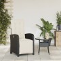 Sillón reclinable de jardín con reposapiés ratán PE negro en Sillas de jardín | Comprar online en Foro24