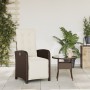 Sillón reclinable de jardín con reposapiés ratán PE marrón en Sillas de jardín | Comprar online en Foro24