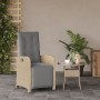Sillón reclinable de jardín con reposapiés ratán PE beige mixto en Sillas de jardín | Comprar online en Foro24