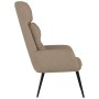 Sillón de relax de cuero sintético de ante gris taupe