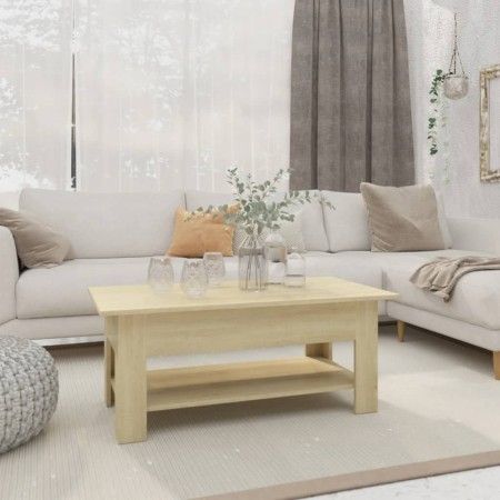 Sonoma Eichenholz-Ingenieur-Couchtisch 102x55x42 cm von vidaXL, Couchtisch - Ref: Foro24-810256, Preis: 50,77 €, Rabatt: %