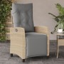 Sillón reclinable de jardín con reposapiés ratán PE beige mixto en Sillas de jardín | Comprar online en Foro24