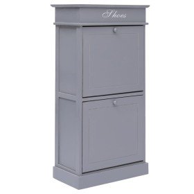 Mueble zapatero de madera de Paulownia gris 50x28x98 cm Mueble zapatero de madera de Paulownia gris 50x28x98 cm