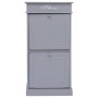 Mueble zapatero de madera de Paulownia gris 50x28x98 cm