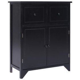 Armario auxiliar de madera de paulownia negro 60x30x75 cm Armario auxiliar de madera de paulownia negro 60x30x75 cm