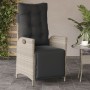 Sillón reclinable de jardín con reposapiés ratán PE gris claro en Sillas de jardín | Comprar online en Foro24
