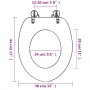 Asiento inodoro WC MDF tapa de estrellas de mar