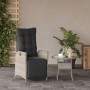 Sillón reclinable de jardín con reposapiés ratán PE gris claro en Sillas de jardín | Comprar online en Foro24