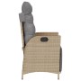 Sillón reclinable jardín reposapiés 2 uds ratán PE beige mezcla en Sillas de jardín | Comprar online en Foro24